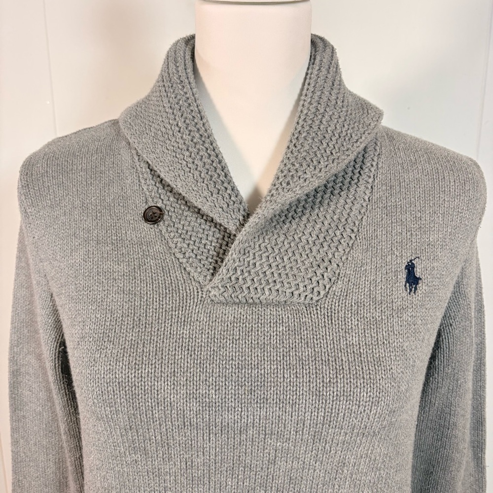 Ralph Lauren Gray Sweater‎ Women’s L Knit Casual Preppy Coastal Fisherman - Picture 2 of 6